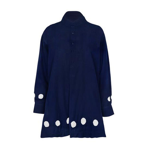 Blue circles applique shirt